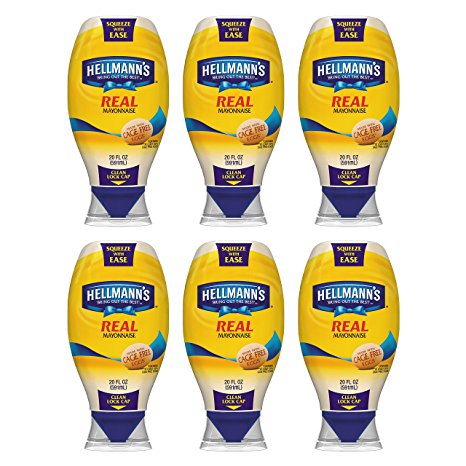 Hellmann's Squeeze Real Mayonnaise 20 oz, Pack of 6
