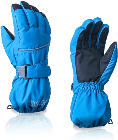 Kids Winter Glove Boys Girls Snow Ski Waterproof Gloves for Teens Fleece Lining Warm Mittens Outdoor