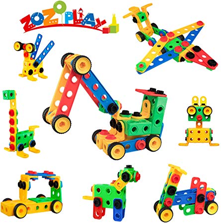 ZoZoplay STEM Toys 85 Piece Educational Construction Engineering Building Blocks Classroom Learning Toys Set for Boys & Girls Ages Year Old 3 4 5 6 7 8 9 Creative Kids Fun Activity