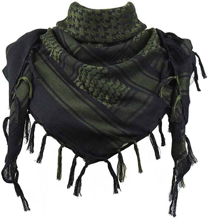 Explore Land 100% Cotton Military Shemagh Tactical Desert Keffiyeh Scarf Wrap