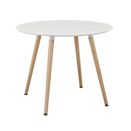 LexMod Track Circular Dining Table in White