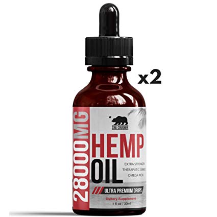 (2-Pack) Cali Crusher Hemp Oil Extract for Pain & Stress Relief - 28000mg of Hemp Extract - Made in USA - Helps with Sleep, Skin & Hair