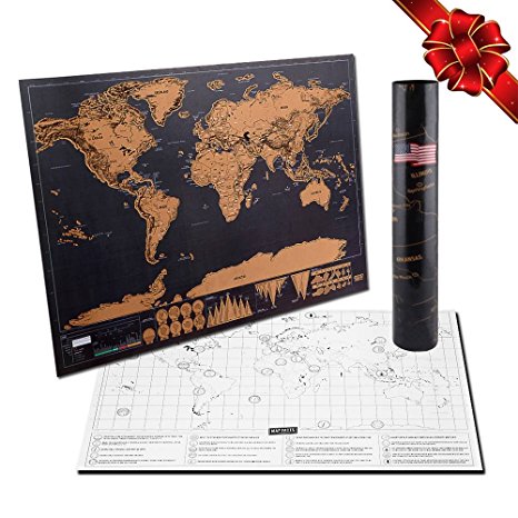 Scratch off World Map, MBigtree World Travel Tracker Map Scratch off Place You Travel Perfect Traveller's Personalized Gift - Black