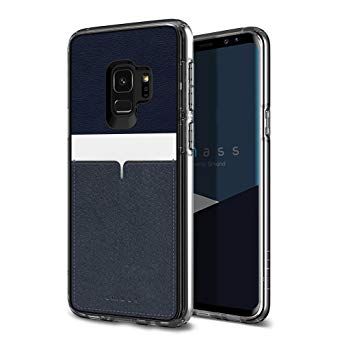 Samsung Galaxy S9 Case with Card Holder, SMASS Unique Design Luxury Simple Case for Samsung Galaxy S9, Navy