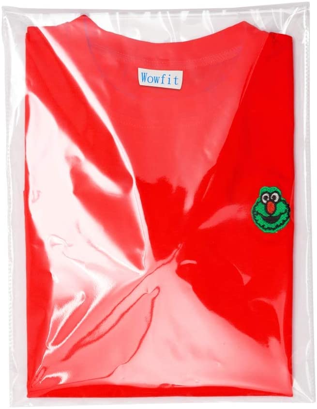 Wowfit 100 CT 10x13 inches Clear Cello Cellophane Plastic Bags, Re-Sealable Self-Sealing Cello Bags Great for Clothes, Shirts, Pants, Foods, Flyers, More (10 x 13 with Reinforced Sides)