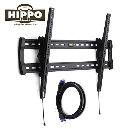 HIPPO™HP8017 Heavey Duty TV Mount Bracket for most 30"- 63" （some up to 80"） Flat Screen TV weighing up to 160 lbs, VESA up to 800500 mm, ±10 Degree tilt , with a 6.5 ft Braided HDMI Cable