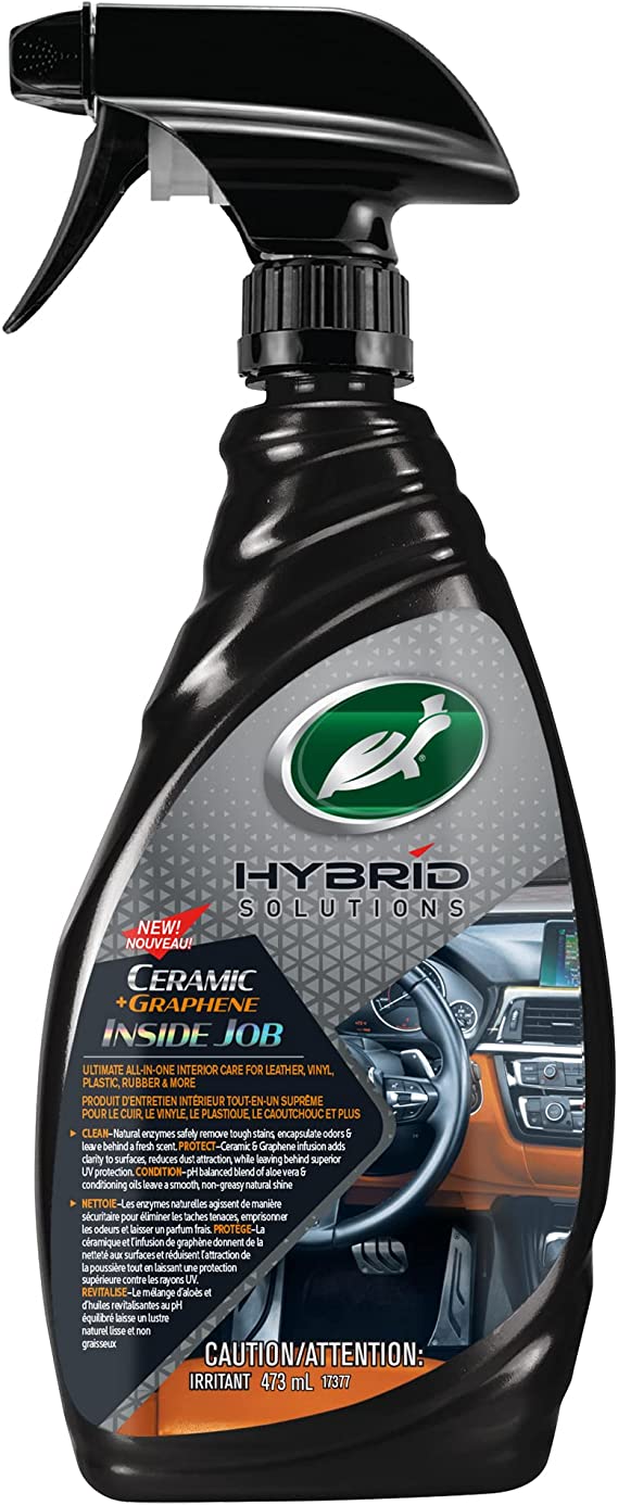Turtle Wax 53789 Hybrid Solutions Ceramic Graphene Inside Job, Interior All Purpose Cleaner and Protectant, Odor Eliminator, Works on Leather, Vinyl, Plastic, Rubber and More, 16 fl oz