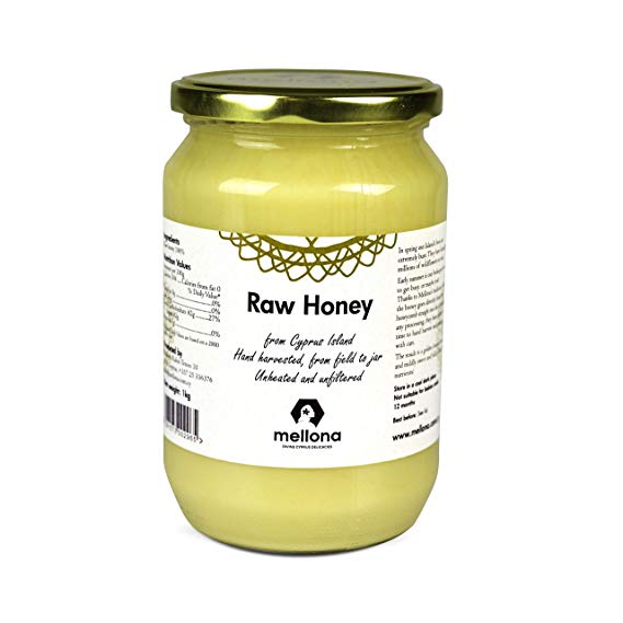Mellona 100% Raw & Natural Creamy Golden Honey, Unheated & Unfiltered, 1KG