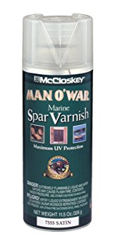 McCloskey 7555 Man O'War Spar Marine Varnish, 11.5-Ounce Spray, Clear Satin