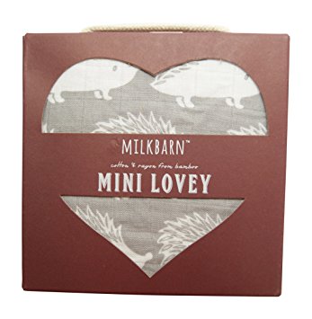 Milkbarn Mini Lovey Baby Blanket - Grey Hedgehog 18" X 18"