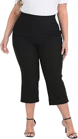 HDE Plus Size Pull On Capris for Women