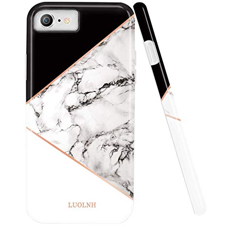 iPhone 5 Case,iPhone 5S SE Case,LUOLNH Marble Design Slim Shockproof Flexible Soft Silicone Rubber TPU Bumper Cover Skin Case for iPhone 5 5s SE -Geometric Black