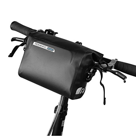 OUTON 2 in 1 Waterproof Bicycle Handlebar Bag & Shoulder Bag, Adjustable 2.5L-3L, Cycling Bike MTB Quick-Release Front Basket Frame Pouch PVC Tube Bag Roll Top Front Pannier Bag