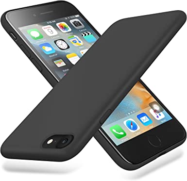 Winzizo Cute iPhone 8 Case, iPhone 7 Case and iPhone SE Case Silicone Slim Protective Phone Cover Soft Compatible for Women Girl iPhone 8, iPhone 7 and iPhone SE Cases (Black)