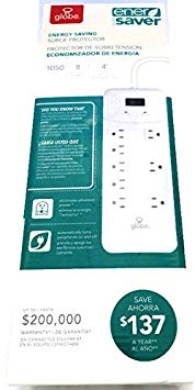 Globe EnerSaver energy saving surge protector power strip