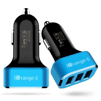 iOrange-E8482 3 Port 212010 Portable Fast Car Charger for Apple iPhone 6S 6Plus 5 5S 5C iPad iPod Android Samsung Galaxy S6 S5 S4 Note Cameras and other USB electronic devices Black and Blue