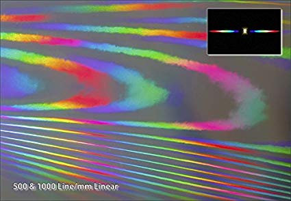 Diffraction Grating sheet 1,000 lines/mm Linear 5 Foot x 6 Inches Wide