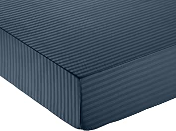 AmazonBasics Deluxe Microfiber Fitted Sheet, Double - Navy Blue