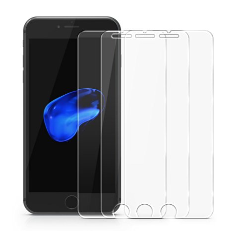 Ace Teah Apple iPhone 7 Plus Screen Protector Film Ballistic Tempered Glass 9H Hardness Screen Cover HD Clear with Easy install Wings for 5.5 Inch Apple iPhone 7 Plus (3-Pack)