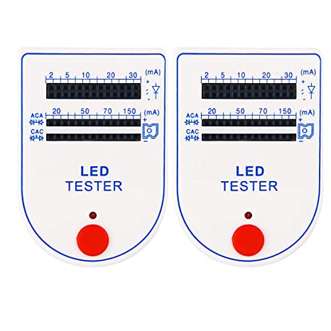 HiLetgo 2pcs LED Test Box Tester 2~150mA Mini Handy for Light-Emitting Diode Lamp Bulb Battery Tester Handy Device LED Tester