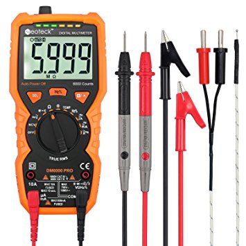 Multimeters Neoteck 6000 Counts Auto Ranging AC/DC Digital Multimeters with NCV True RMS Voltage Current Resistance Temperature Capacitance Multi Testers for School Laboratory Factory and other Social Fields