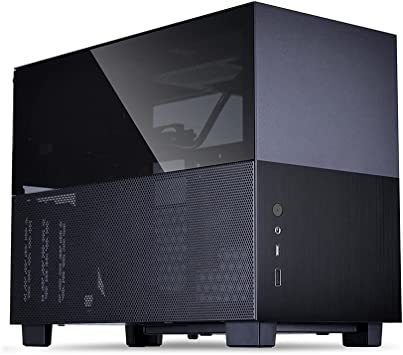 Lian Li Q58 Black Color SPCC / Aluminum / Tempered Glass Mini Tower Computer Case , PCIe 4.0 Riser Card Cable Included - Q58X4