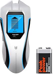 Stud Finder Wall Scanner Upgrade 5 in 1 Electronic Stud Detector Wall Wood Metal Stud Sensor Pipe Joist Beam Finders Edge Center Finder with LCD Display and Audio Alarm for AC Wires Metal (Blue)