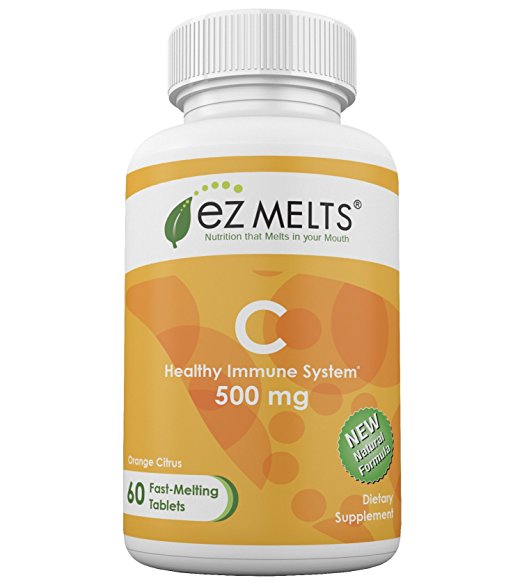EZ Melts Vitamin C, 500 mg, Fast Melting Tablets