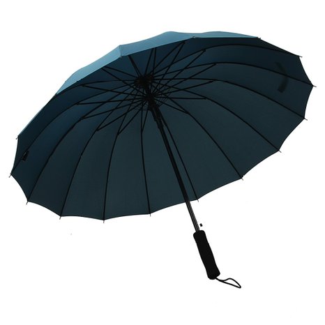 Saiveina 47 Inch Auto Open Straight Strong Umbrella, 190T Fiber Waterproof Windproof Sports Umbrella 16 Ribs
