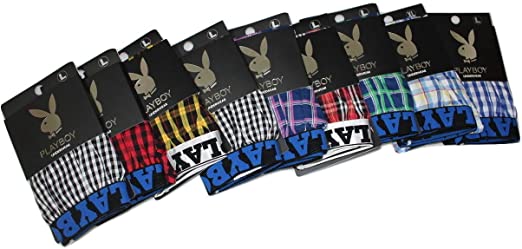 3-Pack 100% Original Genuine Mens PLAYBOY Underwear Plaid Mens Lounge Boxer