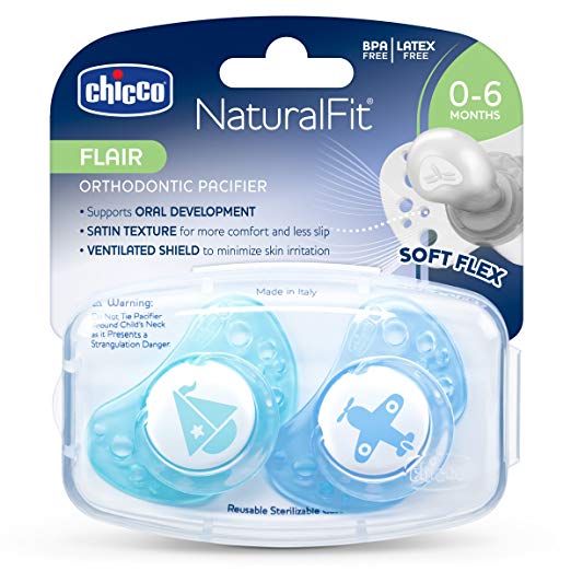 Chicco NaturalFit Flair Pacifier, Blue, 0-6 Months