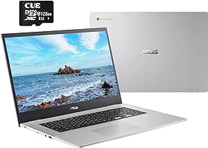 ASUS 17 Chromebook 17.3 Inch FHD Laptop Newest, Intel Celeron N4500(Up to 2.8GHz), 4GBRAM, 192GB Storage, USB C, Wifi6, Bluetooth, Up to 17hours Battery Life, Chrome OS