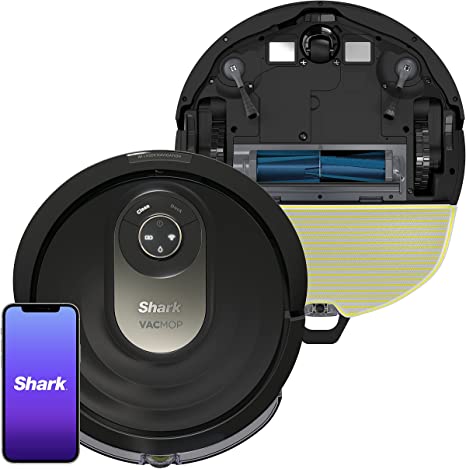 Shark AV2001WD AI Robot Vacuum and Mop, with Self-Cleaning Brushroll, Object Detection, Advanced Navigation, Perfect for Pet Hair, Compatible with Alexa, Black