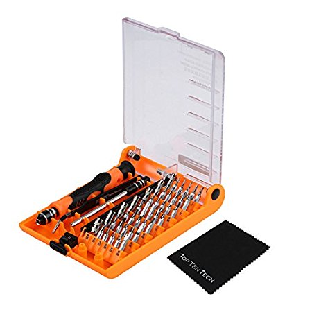 Topten Tech New Interchangeable Magnetic 45 In 1 CR-V Precision Torx Screwdriver Repair Kit Opening Tools for iPhone iPad PC And Other Home Appliances (45 IN 1 A)