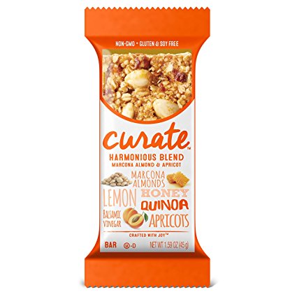 Curate Gluten-Free Snack Bars, Harmonious Blend Marcona Almond & Apricot, 1.59 oz, 12 count