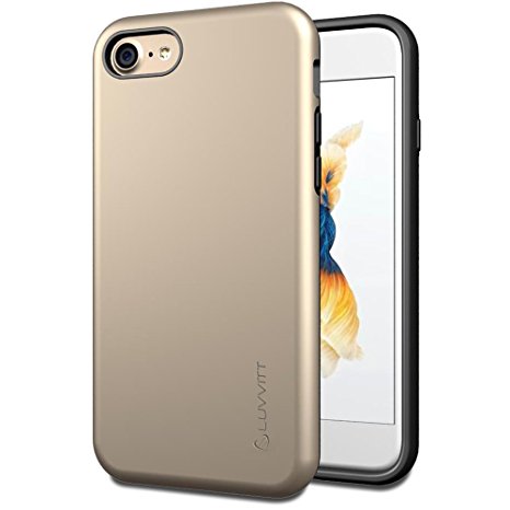 iPhone 7 Case, LUVVITT [Super Armor] Shock Absorbing Case Best Heavy Duty Dual Layer Tough Cover for Apple iPhone 7 - Gold