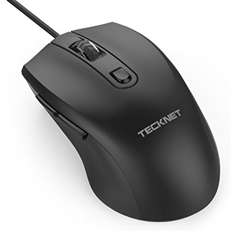 TeckNet Alpha S3 6-Button USB Wired Mouse Optical Office Business Gaming Mouse for Windows, Mac and Linux