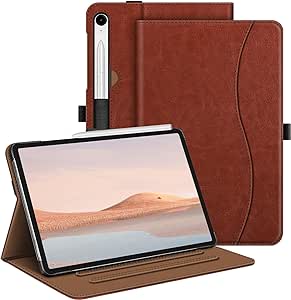 Fintie Case for Samsung Galaxy Tab S9 FE 5G 10.9 Inch/Galaxy Tab S9 11 Inch 2023, Multi-Angle Viewing Protective Cover with Pocket, Auto Sleep/Wake, Brown