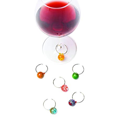 Swirl Glass Wine Charms by True