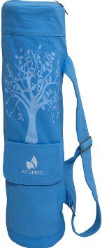 Fit Spirit Tree of Life Exercise Yoga Mat Bag w/ 2 Cargo Pockets - Choose Your Color (MAT IS NOT INCLUDED)