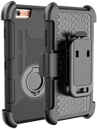 iPhone 6 Plus Case, E LV iPhone 6S Plus / 6 Plus Holster Defender Case,- Shock-Absorption / High Impact Resistant Armor Holster Defender Full Body Protective Case Cover with Kickstand and Belt Swivel Clip for iPhone 6S PLUS / 6 PLUS with 1 E LV Stylus and 1 Screen Protector