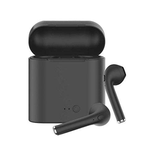 Wireless Earbuds Bluetooth Headphones,Bluetooth 5.0 Auto Pairing in-Ear Headphones with Airpods Portable Case Wireless Charging Case-Frosted Black1118