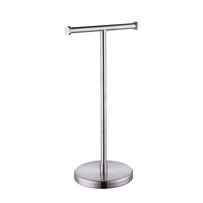 KES SUS304 Stainless Steel Bathroom Lavatory Pedestal Toilet Paper Holder and Dispenser Free Standing, Brushed, BPH280S2-2