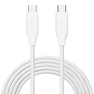 USB-C Charge Cable [6.6ft/2M] for Macbook Pro 15/13 (2016), Macbook 12 (2015/2016) - uni Type-C to Type-C Certified Charging Cable [100W/5A] - LIFETIME WARRANTY - for Apple Macbooks, Chromebook Pixel, Dell XPS 15/13 and More - White