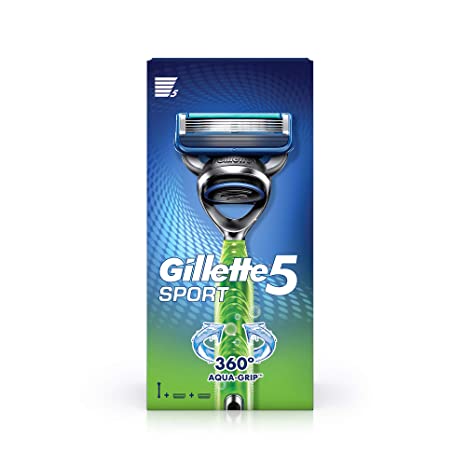 Gillette Sport 5-Blade No Slip Aquagrip Men’s Razor   1 Cartridge