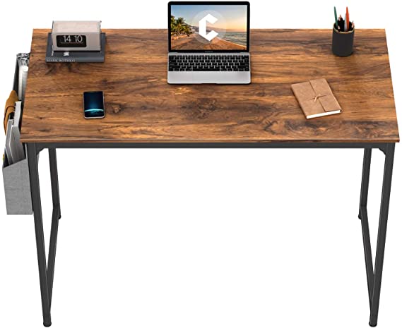 CubiCubi Study Computer Desk 32" Home Office Writing Small Desk, Modern Simple Style PC Table, Black Metal Frame, Dark Rustic…