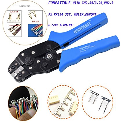 SN-01BM Terminal Crimper Ratcheting Wire Connector Crimping Tool Professional Uninsulated Receptacles and Tab Terminal Crimping Tool 28-20 AWG 0.08-0.5mm ²