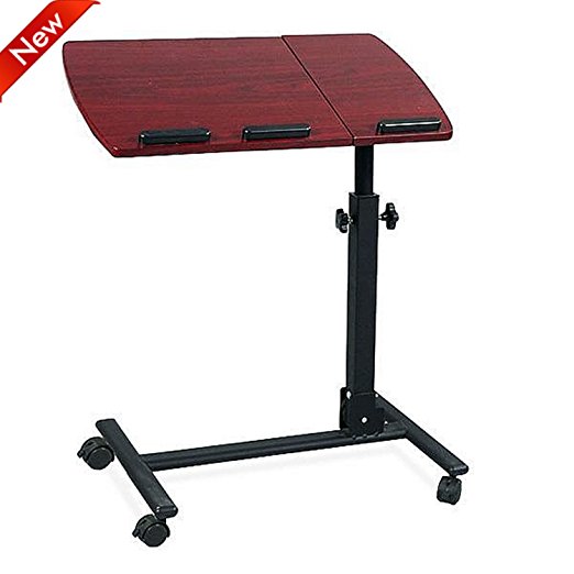 Popamazing Folding Adjustable Computer Notebook Laptop Table Tray Desk With Mouse Board PC Stand (wine red)