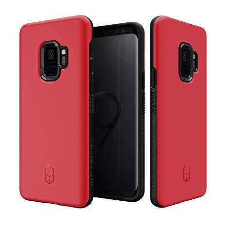 Samsung Galaxy S9 Case, Patchworks [Level ITG Series in Red] One Piece TPU PC Hybrid Dual Material Matte Finish Side Grip with Added Air Pocket and Drop Tested Hard Case for Galaxy S9