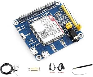 4G / 3G / GNSS HAT for Raspberry Pi Zero/Zero W/Zero WH/2B/3B/3B /4B,Jetson Nano Based on SIM7600A-H Supports Dial-up, Telephone call, SMS, MMS, mail, TCP, UDP, DTMF, HTTP, FTP